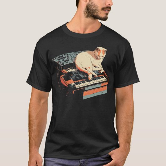 Synth-Katzen für Musik T-Shirt (Vorderseite)