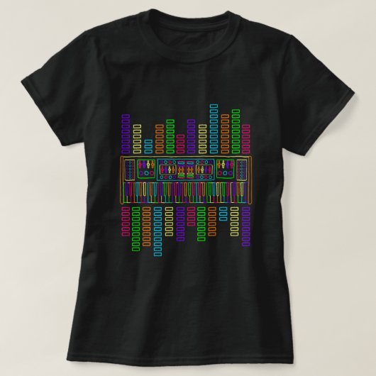 Synth Piano Techno Synthesizer Analogtastatur T-Shirt (Design vorne)