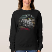Synthesizer Cat Retro Synth Vaporwave Cat Sweatshirt (Vorderseite)