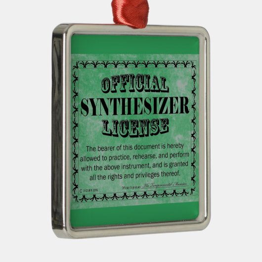 Synthesizer License Metal Ornament (Rechts)