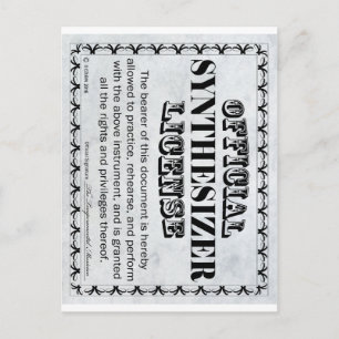Synthesizer-Lizenz Postkarte