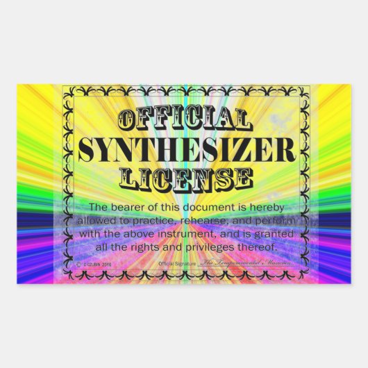 Synthesizer Lizenz Rechteckkleber Rechteckiger Aufkleber (Vorderseite)
