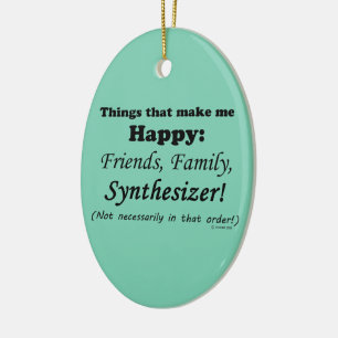 Synthesizer macht mich glücklich keramik ornament