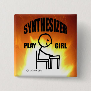 Synthesizer Play Girl Button