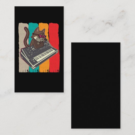 Synthesizer Retro Cat Modular Analog Synth Visitenkarte (Vorne/Hinten)
