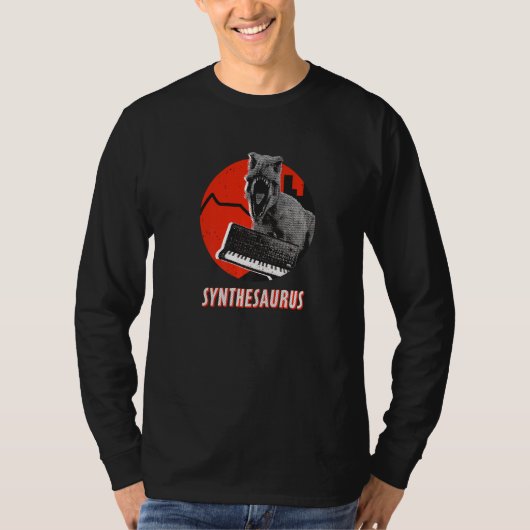 Synthesizer Synthesaurus Retro Analog Rex Synth T-Shirt (Vorderseite)