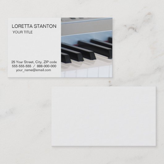 Synthesizer-Tastatur Visitenkarte (Vorne/Hinten)