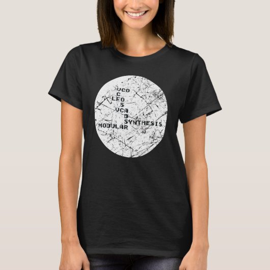 Synthesizer-Techno-Karte T-Shirt (Vorderseite)