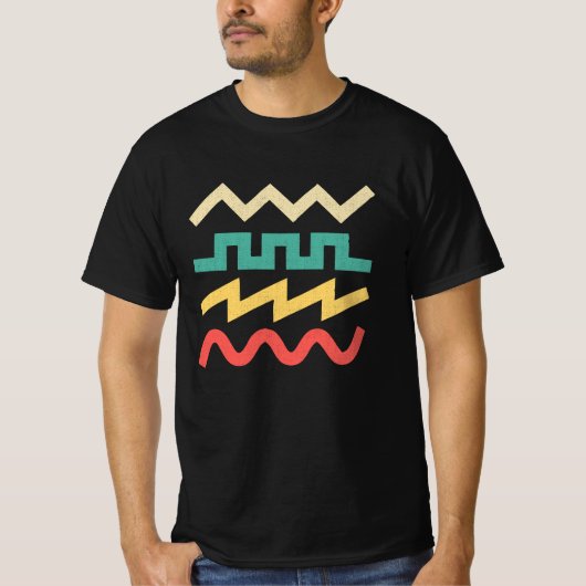 Synthesizer Waveform for Electronic Musician T-Shirt (Vorderseite)