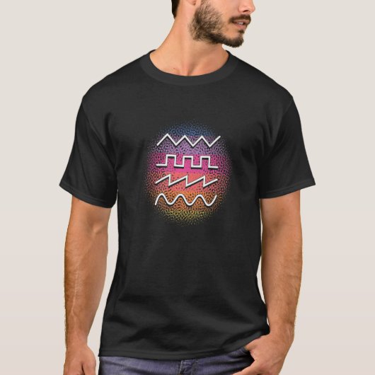 Synthesizer Waves Music Techno DJ Musician Synth T-Shirt (Vorderseite)