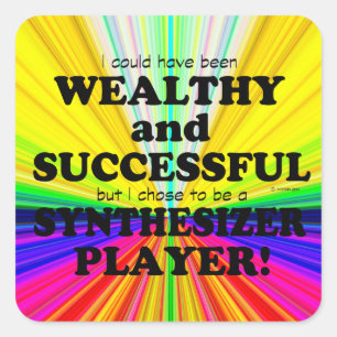 Synthesizer Wealthy & Successous Square Sticker