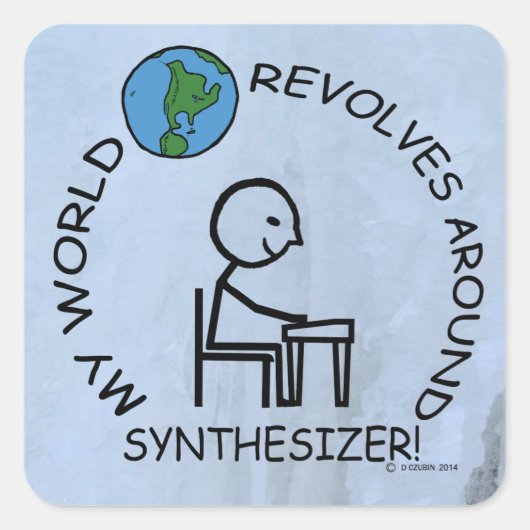 Synthesizer - World Revolves Around Square Sticker (Vorderseite)
