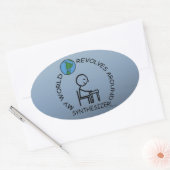 Synthesizer - World Revolves rund um Oval Sticker (Umschlag)