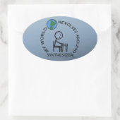 Synthesizer - World Revolves rund um Oval Sticker (Tasche)