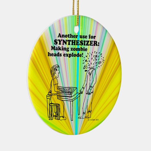 Synthesizer Zombie Explode Keramik Ornament (Rechts)
