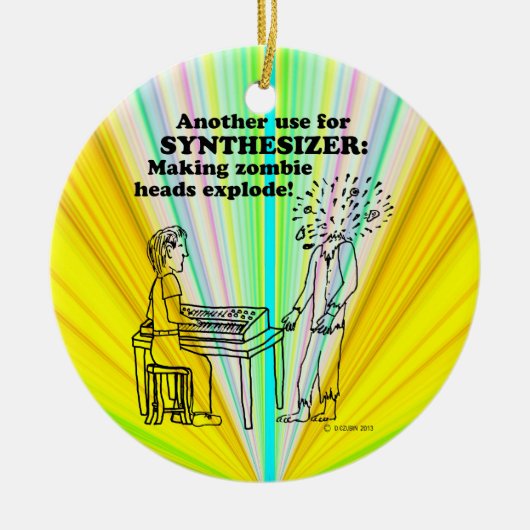 Synthesizer Zombie Explode Keramik Ornament (Vorne)