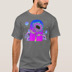 Synthwave 80er Blume Blossom 90er Vaporwave Sunflo T-Shirt