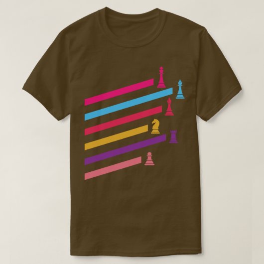 Synthwave 80er Schach Pieces T-Shirt (Design vorne)