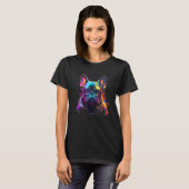 Synthwave Ästhetischer Vaporwave-Mops mit Brillenr T-Shirt (Vorne ganz)