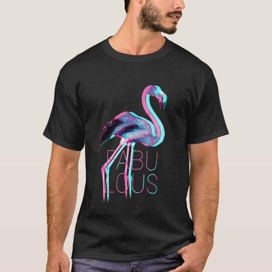 Synthwave ästhetisches Flamingo Vaporwave Design T-Shirt (Vorderseite)