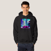 Synthwave-Auto-Outrun-Retrowave-Futuresynth-Sci-Fi Hoodie (Vorne ganz)