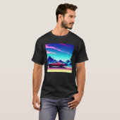 Synthwave-Auto-Outrun-Retrowave-Futuresynth-Sci-Fi T-Shirt (Vorne ganz)