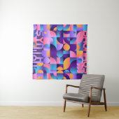 Synthwave Bauhaus Neon Poster #2 dunkelrosa lila-p Wandteppich (Beispiel (Horizontal))