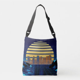 Synthwave Blue Crossbody Bag Tragetaschen Mit Langen Trägern