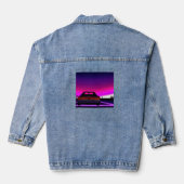 Synthwave Car outrun retrowave futuresynth scfi Jeansjacke (Rückseite)