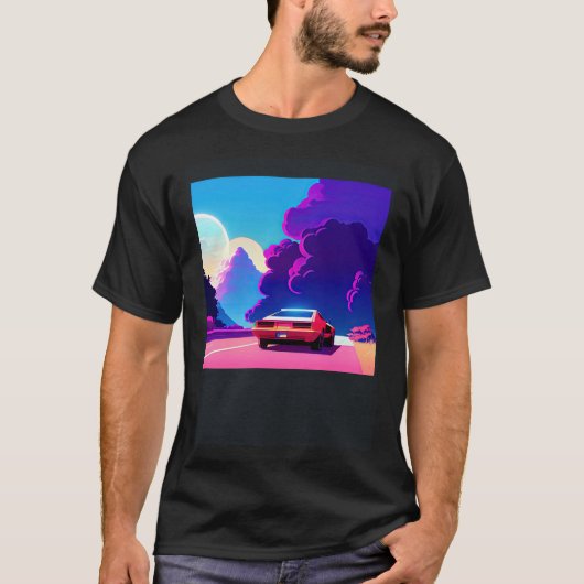 Synthwave Car outrun retrowave futuresynth scfi T-Shirt (Vorderseite)
