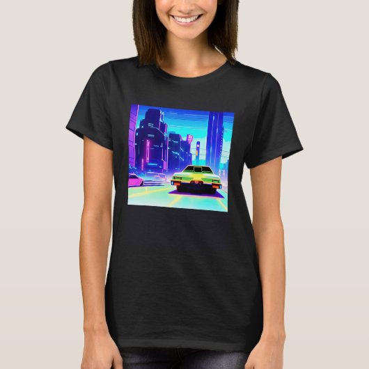 Synthwave Car outrun retrowave futuresynth scfi T-Shirt (Vorderseite)