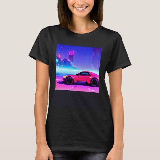 Synthwave Car outrun retrowave futuresynth scfi T-Shirt (Vorderseite)