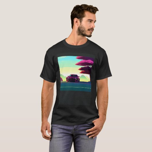 Synthwave Car outrun retrowave futuresynth scfi T-Shirt (Vorne ganz)