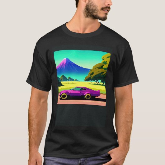 Synthwave Car outrun retrowave futuresynth scfi T-Shirt (Vorderseite)
