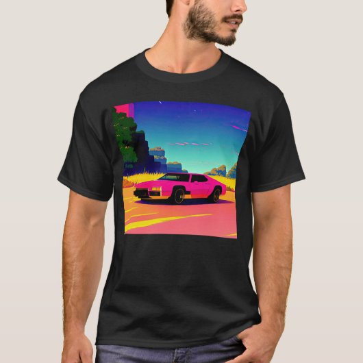 Synthwave Car outrun retrowave futuresynth scfi T-Shirt (Vorderseite)