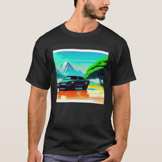 Synthwave Car outrun retrowave futuresynth scfi T-Shirt (Vorderseite)