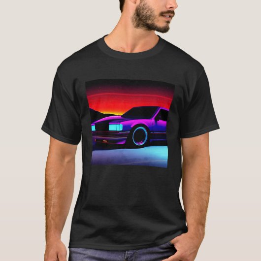 Synthwave Car outrun retrowave futuresynth scfi T-Shirt (Vorderseite)