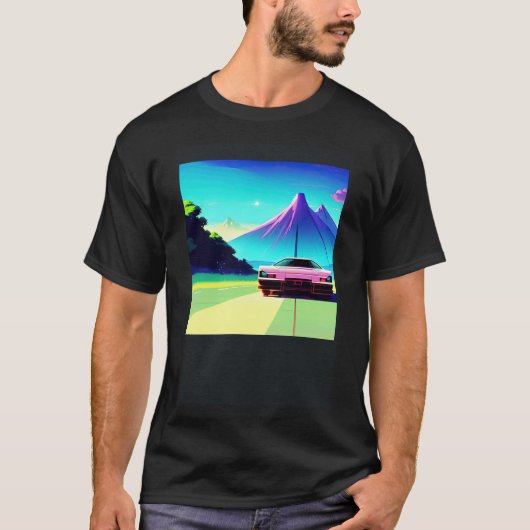 Synthwave Car outrun retrowave futuresynth scfi T-Shirt (Vorderseite)