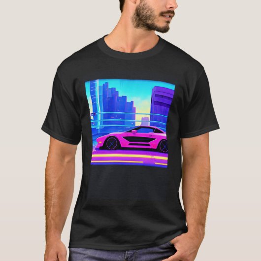 Synthwave Car outrun retrowave futuresynth scfi T-Shirt (Vorderseite)