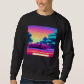 Synthwave car outrun retrowave futuresynth sci fi sweatshirt (Vorderseite)