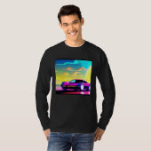 Synthwave car outrun retrowave futuresynth sci fi  T-Shirt (Vorne ganz)