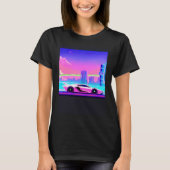 Synthwave car outrun retrowave futuresynth sci fi  T-Shirt (Vorderseite)