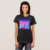 Synthwave car outrun retrowave futuresynth sci fi  T-Shirt (Vorne ganz)