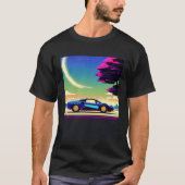 Synthwave car outrun retrowave futuresynth sci fi T-Shirt (Vorderseite)