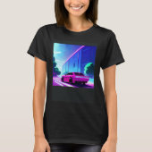 Synthwave car outrun retrowave futuresynth sci fi T-Shirt (Vorderseite)