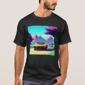 Synthwave car outrun retrowave futuresynth sci fi T-Shirt (Vorderseite)