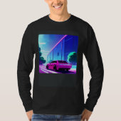 Synthwave car outrun retrowave futuresynth sci fi  T-Shirt (Vorderseite)