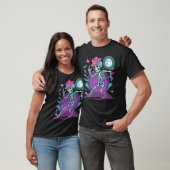 Synthwave Dancing Skeleton Retro 80er Halloween T-Shirt (Unisex)