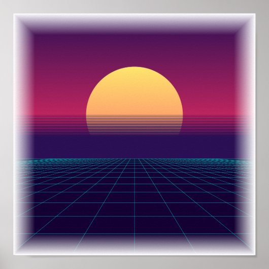 Synthwave-Gitter - Retrowave-80er-Ästhetik Poster (Vorne)