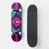 Synthwave Glowing Pyramid Tunnel Neon Sci-Fi Skateboard (Vorderseite)